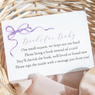 Purple Bow Books for Baby Enclosure Card