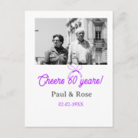 Purple bow cheers to 60 years anniversary wedding