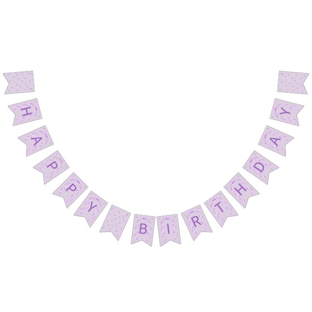 Purple Bow Coquette Birthday  Bunting (All)