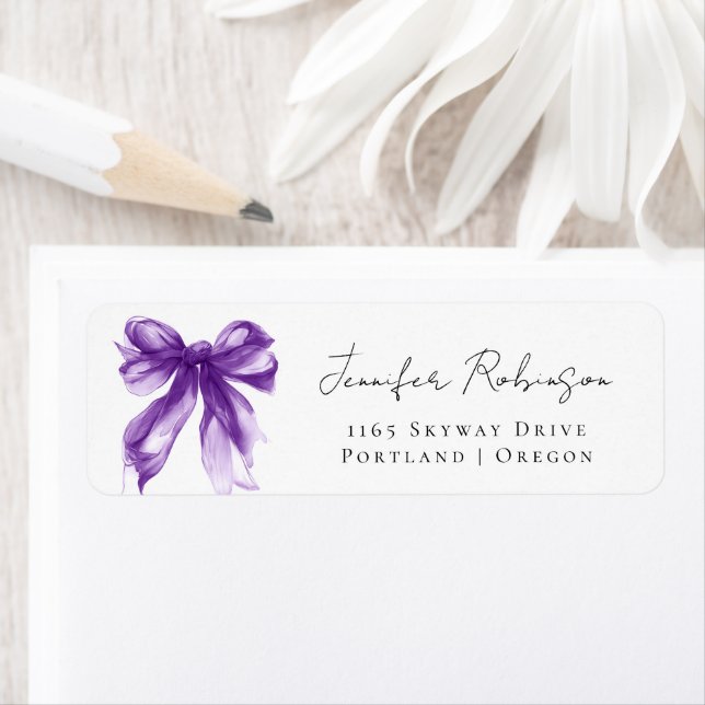 Purple Bow Coquette Script Sweet 16 Party  (Insitu)