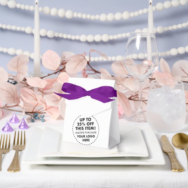 Purple Bow Favour Boxes 25% OFF Bulk Buy Discount (Wedding)
