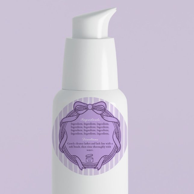 Purple Bow Frame Ingredients & Directions Label (Purple Bow Frame Ingredients & Directions Label)