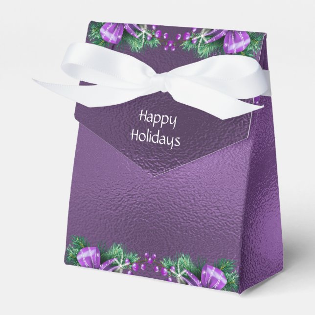 Purple Bow Holiday Gift Box (Front Side)