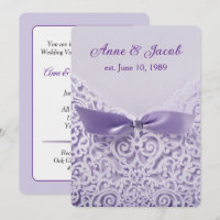 Purple Bow On Lace Wedding Vow Renewal