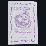 Purple Bow Retro Heart Coquette Cake Bridal Shower Medium Gift Bag<br><div class="desc">It’s a sweet celebration with this Retro Coquette Cake Collection. This coquette bow ensemble features a vintage heart-shaped coquette cake adorned with lavender purple coquette bows and sweet buttercream icing, capturing the essence of classic romance. This collection adds a playful vibe to any celebration, making it irresistibly sweet. ★ Let...</div>