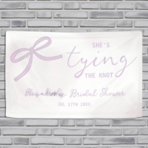 Purple Bow Watercolor Bridal Shower Banner