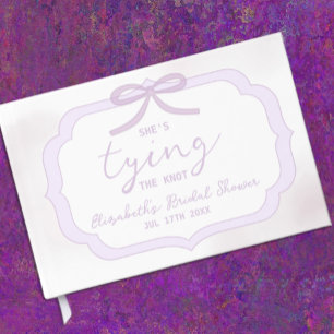 Purple Bow Watercolor Bridal Shower Guest Book