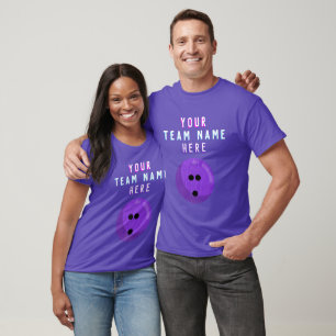 Purple Bowling Ball   Custom Bowling Team Name T-Shirt