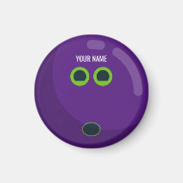 Purple Bowling Ball - Customisable Colours Magnet