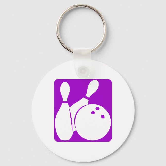 Purple Bowling Key Ring (Front)