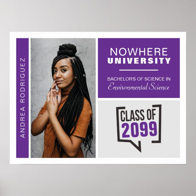 Purple Boxes & Photo Graduation Poster (Front)