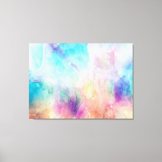 Purple Breeze Abstract Pastel Watercolors Canvas Print (Front)