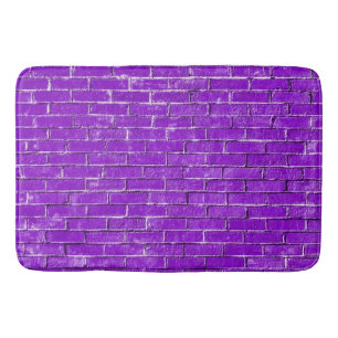 Purple Bricks Photo Bath Mat