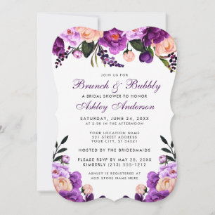 Purple Bridal Shower Brunch Invite B