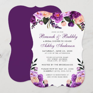 Purple Bridal Shower Brunch Invite BP