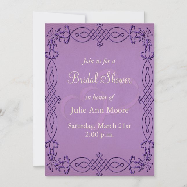 Purple Bridal Shower Invitation (Front)