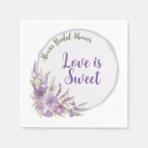 Purple bridal shower Paper Napkin