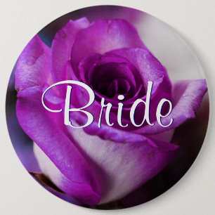 Purple Bride Rose 6 Cm Round Badge