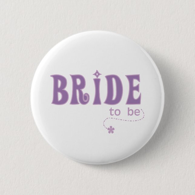 Purple Bride to Be 6 Cm Round Badge (Front)
