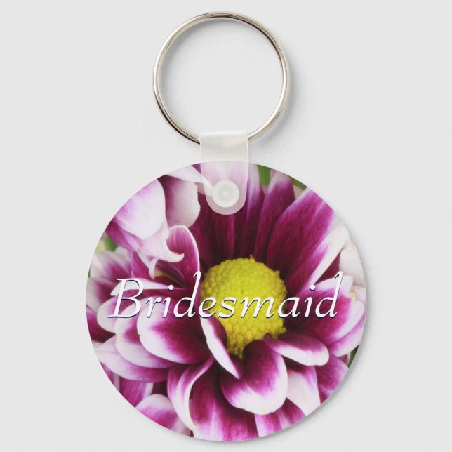 Purple Bridesmaid Bouquet Key Ring (Front)
