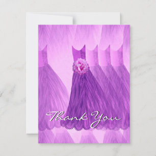 Purple Bridesmaid Dresses Thank You Card