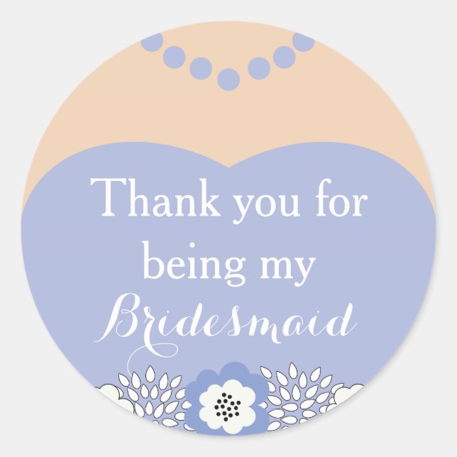 Purple Bridesmaid Wedding Thank You Stickers (Front)
