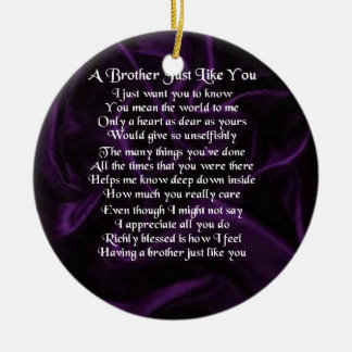 Purple Brother Poem Ceramic Tree Decoration