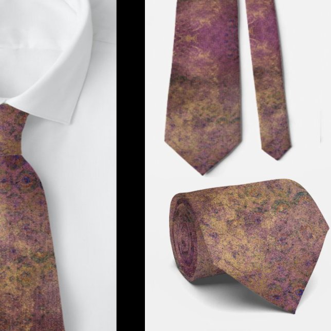 Purple Brown Autumn Abstract Neck Tie (Creator Uploaded)