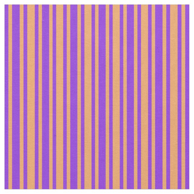 Purple & Brown Coloured Stripes/Lines Pattern Fabric (Close Up)