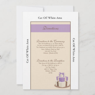 Purple/Brown Wedding Cake Directions Card