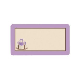 Purple/Brown Wedding Cake Mailing Address Label