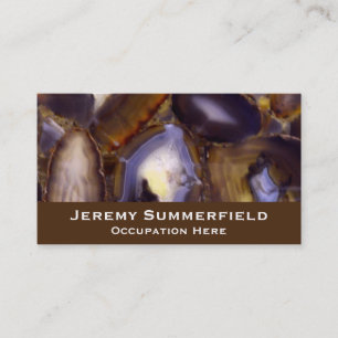 Purple Brown White Agate design Business Card