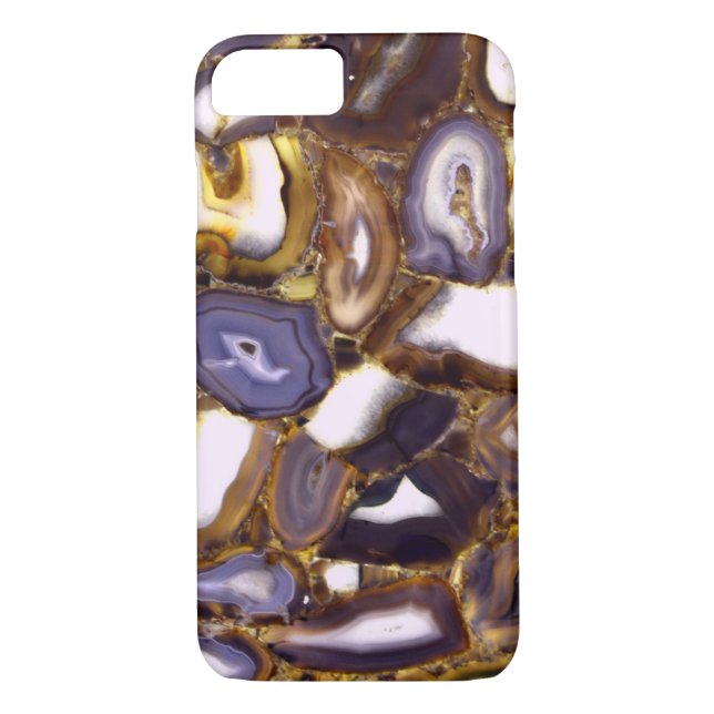 Purple Brown White Agate stone pattern  Case-Mate iPhone Case (Back)