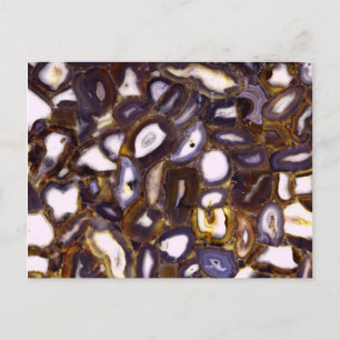 Purple Brown White Agate stone pattern  Postcard
