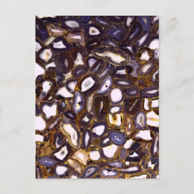 Purple Brown White Agate stone pattern  Postcard (Front)