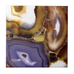 Purple Brown White Agate stone pattern  Tile