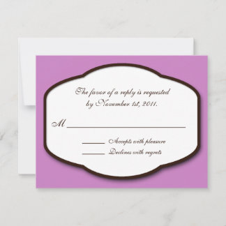 Purple Brown & White Reply / RSVP Cards
