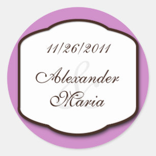 Purple Brown & White Wedding Envelope Seals