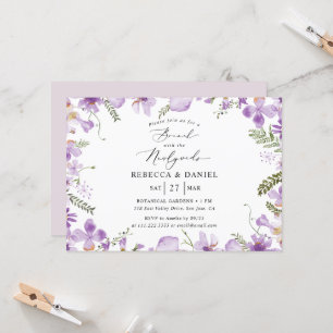 Purple Brunch With Newlyweds Wedding Invitation