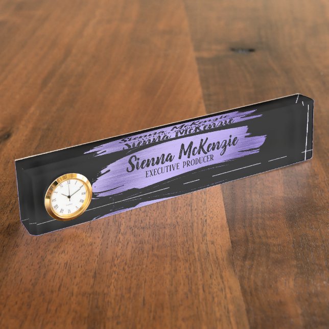 Purple brush stroke nameplate (Side)