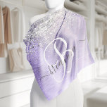 Purple Brushed Metal Silver Glitter Monogram Name Bandana<br><div class="desc">Easily personalise this trendy chic bandanna design featuring pretty silver sparkling glitter on a purple brushed metallic background.</div>