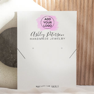 Purple brushstroke logo  jewellery earring necklac business card