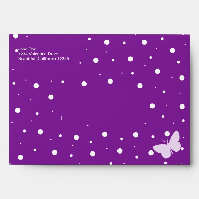 Purple Bubble Butterfly Envelope (Front)