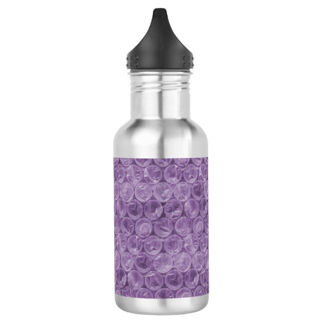 Purple bubble wrap pattern 532 ml water bottle (Left)