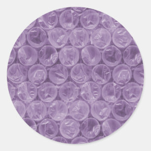 Purple bubble wrap pattern classic round sticker