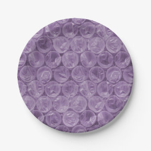 Purple bubble wrap pattern paper plate