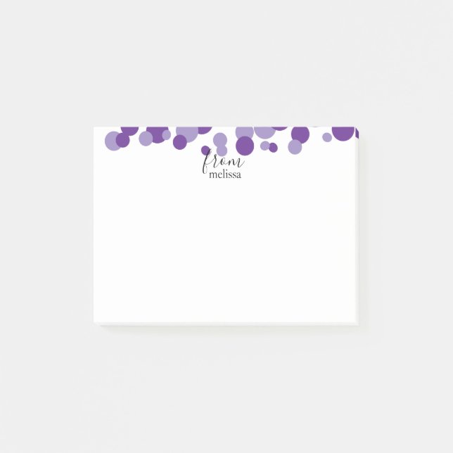 Purple Bubbles Personalised Post-It Notes (Front)