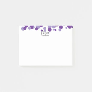 Purple Bubbles Personalized Post-It Notes