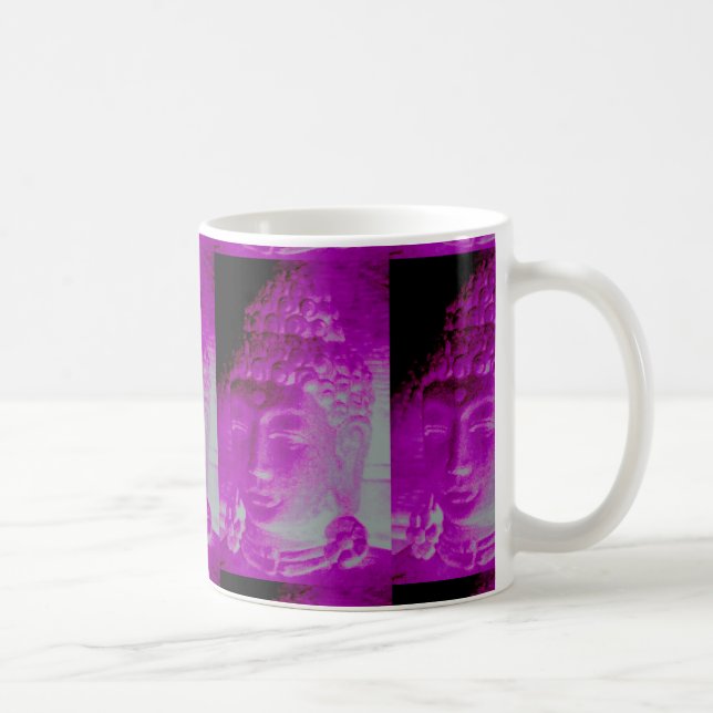 purple buddha heads coffee mug (Right)