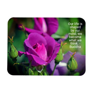 Purple Budding Rose Motivational Quote Magnet